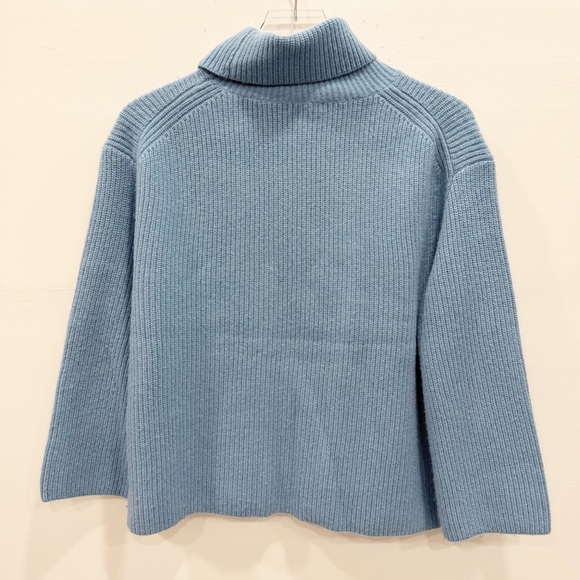 J. Crew Wool and Recycled Cashmere Relaxed Turtleneck Sweater Light Blue Small - Picture 3 of 9
